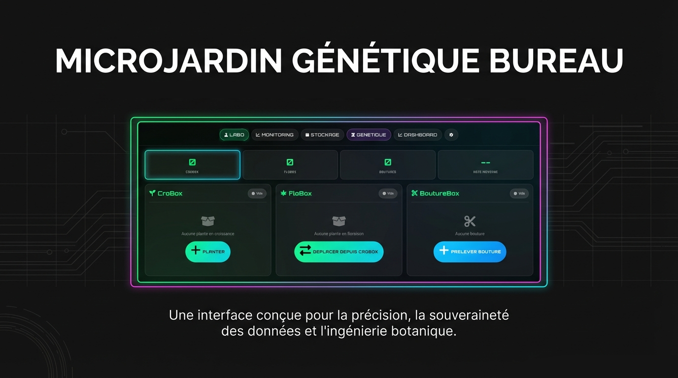 Interface MicroJardin Génétique Bureau